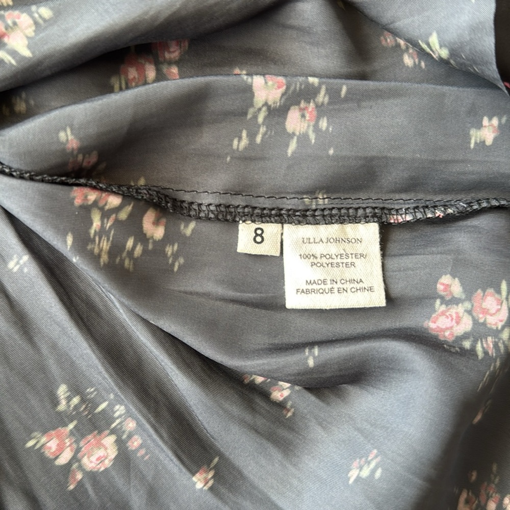 Ulla Johnson Margot Halter Neck Floral Blouse In Noir Size 8 - Picture 8 of 11